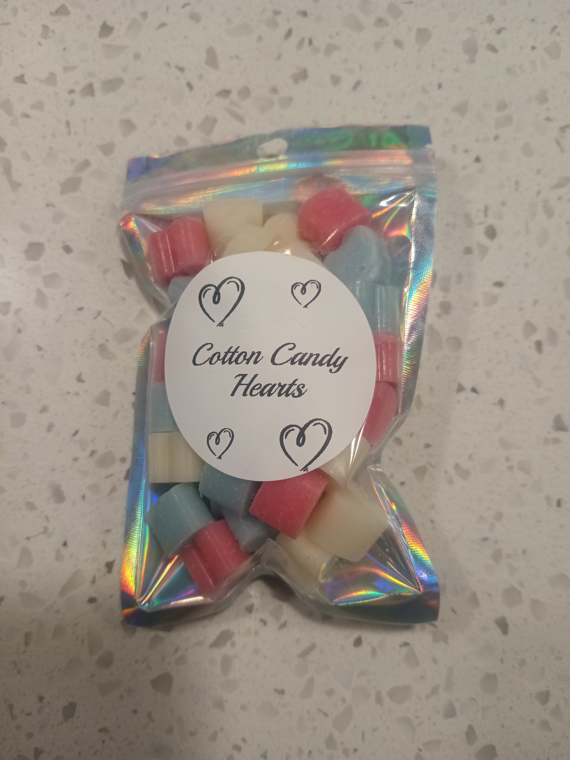 Cotton candy hearts wax melts