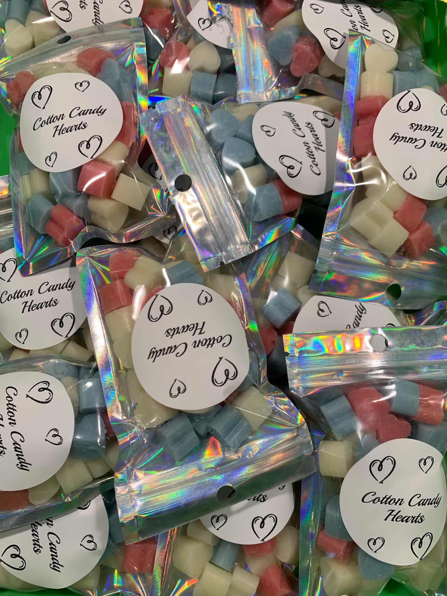 Cotton candy hearts wax melts